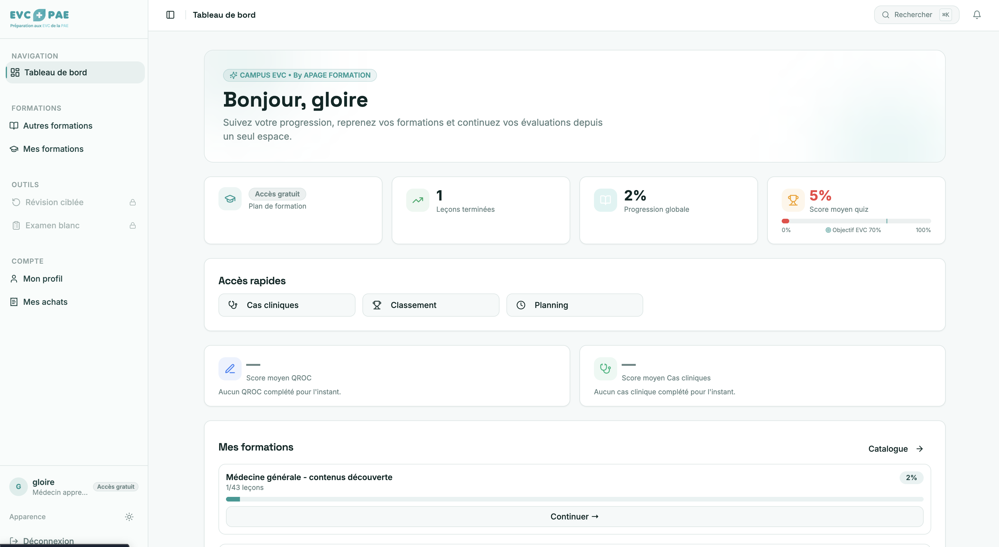 Capture du projet Campus EVC