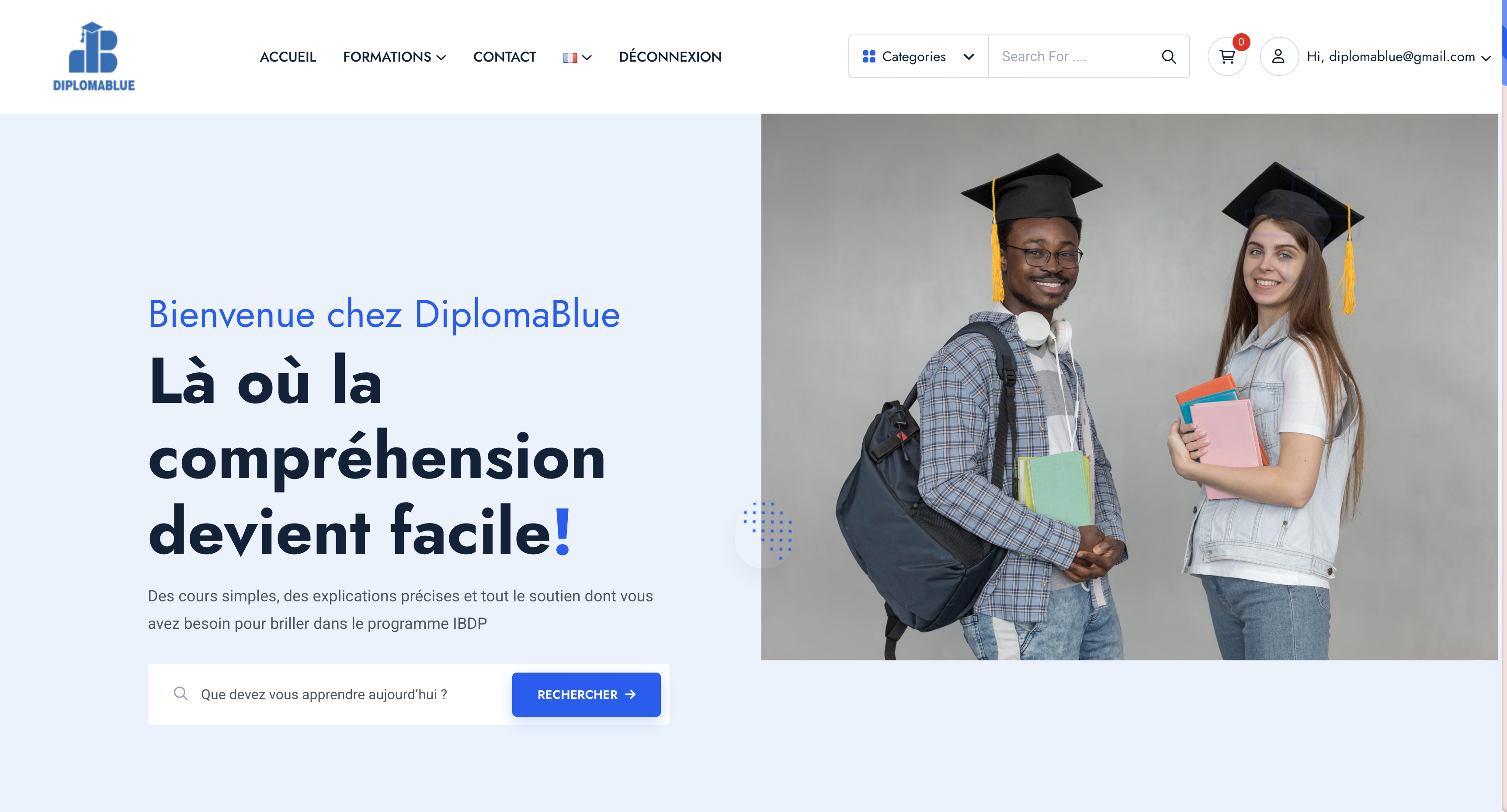 Capture du projet DiplomaBlue